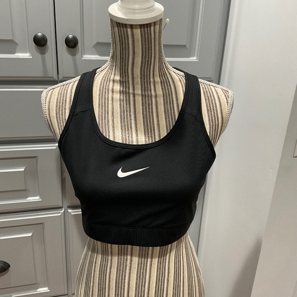 Black Nike Pro Racer Back Sports Bra, Size L , NWOT - Picture 1 of 3